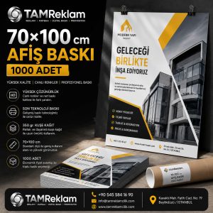 70x100 Afiş Baskı 1000 Adet