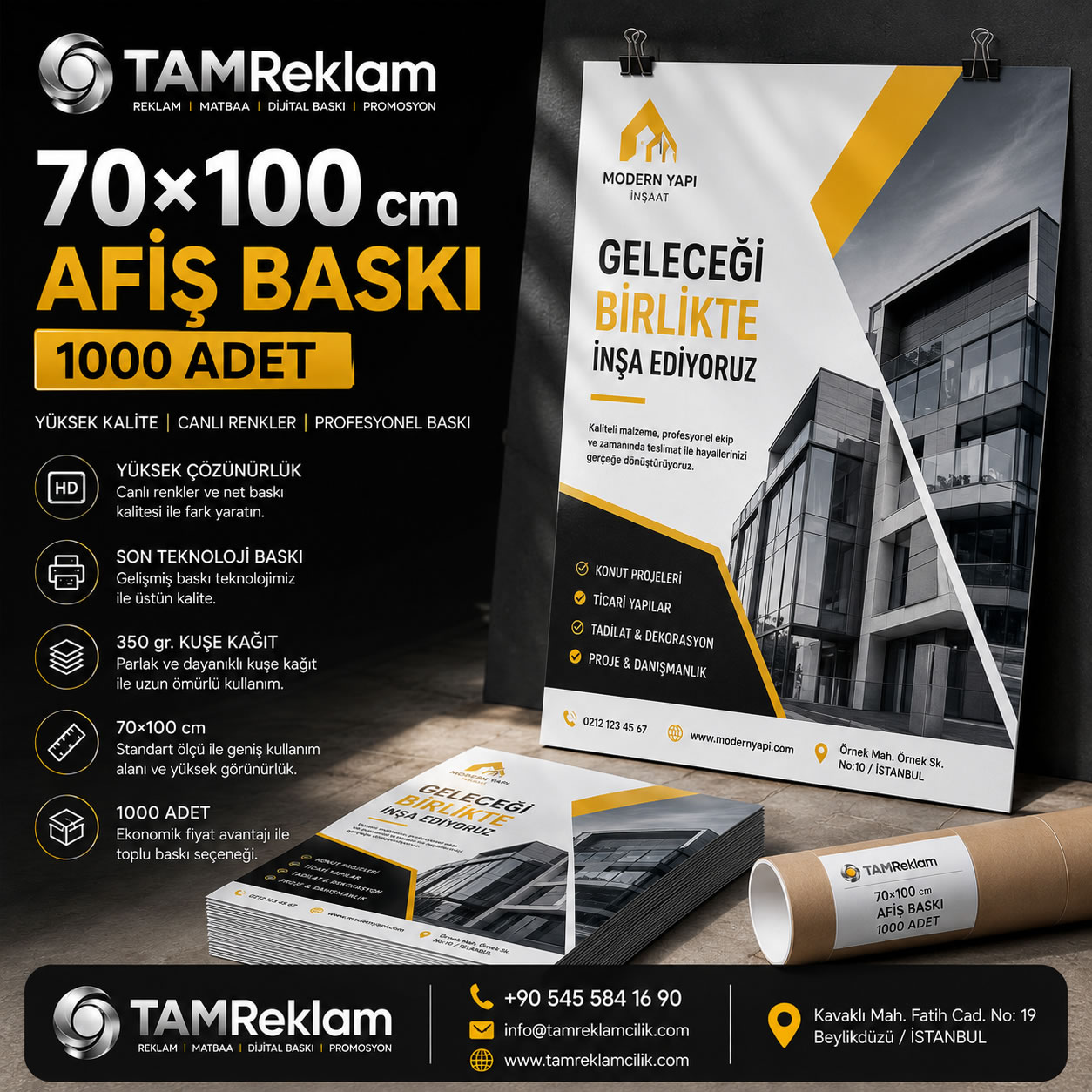 70x100 Afiş Baskı 1000 Adet