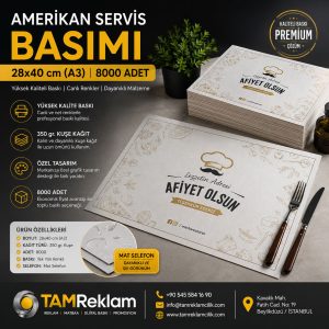 Amerikan Servis Basımı 28x40cm (A3) 8000 Adet